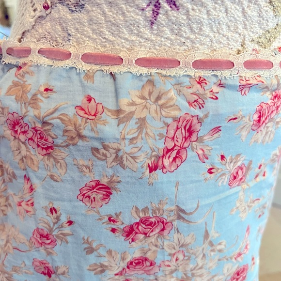 Cute Shabby Chic Roses cotton size L pajama pants - Picture 3 of 5